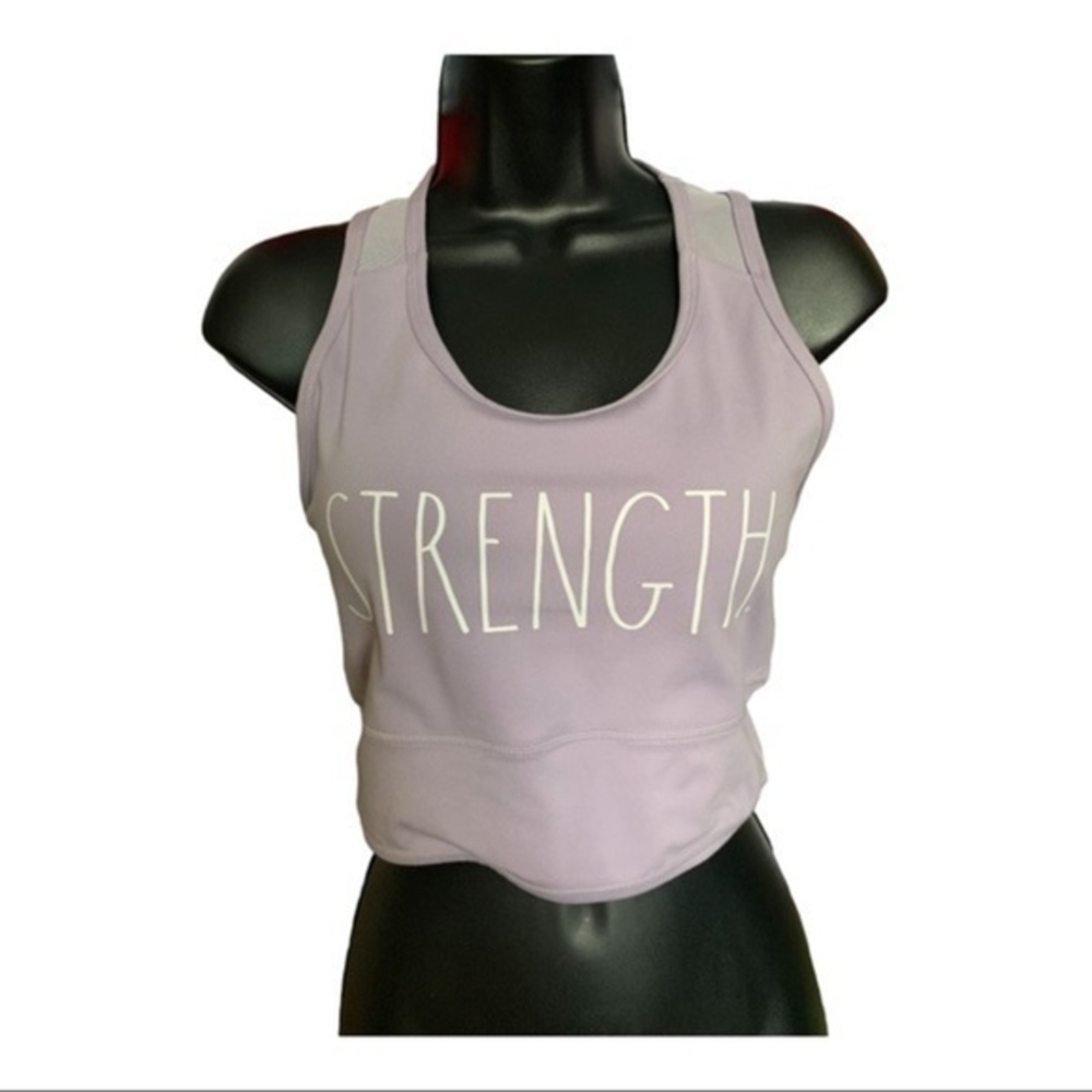 Nwt Rae Dunn STRENGTH sports bra lavender